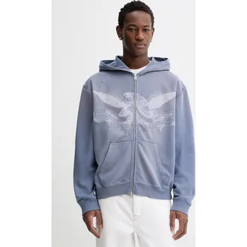 Pánská mikina Bavlněná mikina AllSaints AETERNA M021NE fialová 94X, vel. XXL