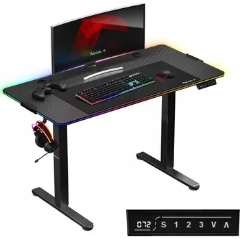 Počítačový stůl Herní stůl s elektrickým nastavením výšky Huzaro Hero 8.2 RGB