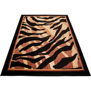 Koberec Makro Abra Kusový koberec ATLAS 6601A hnědý černý Rozměr: 120x170 cm