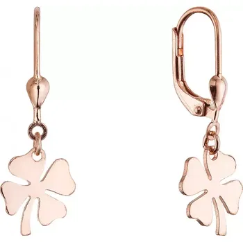 Náušnice Pozlacené stříbrné náušnice čtyřlístky 61132 rose gold