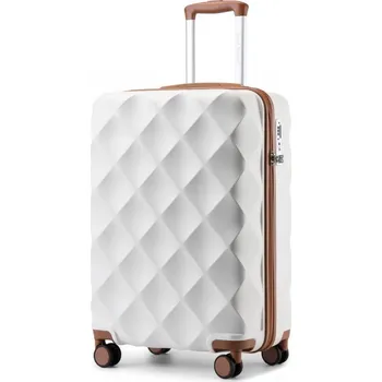 British Traveller K2395L Kufr spinner 53cm Krémový ABS/Polykarbonát