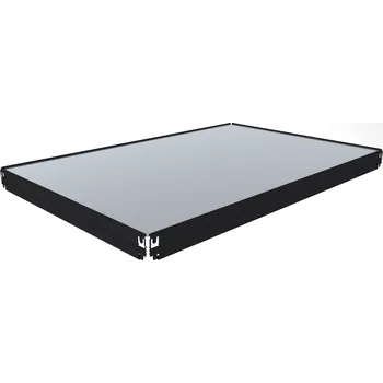 Dílenský regál Patro k regálu Biedrax 60 x 120 cm, černé, police plech zinek, nosnost 150 kg