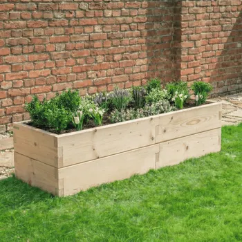 Vyvýšený záhon Vyvýšený záhon obdélník - výška 32cm Vyberte povrchovou úpravu: Přírodní, Vyberte velikost (délka x šířka): 800x400, Nopová folie: Bez folie