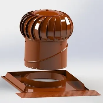 Set-2 pro šikmou střechu s ventilační turbínou Lomanco BIB 14 a univerzální základnou Varianta: černá