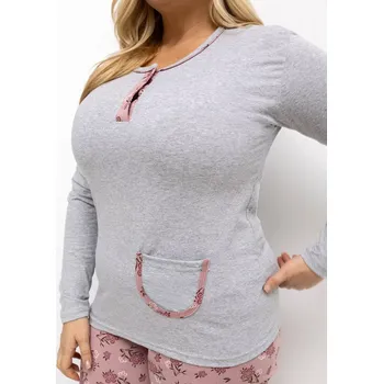 Pánské pyžamo DU PI pyžamo FP 508.57 šedé 4XL