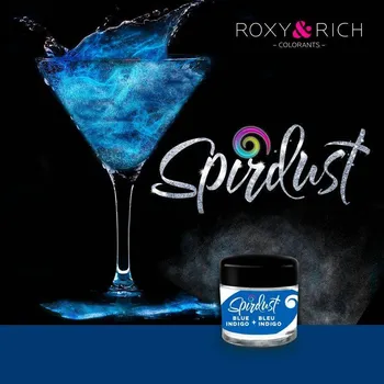 Metalická barva do nápojů Spirdust modrá indigo 1,5g - Roxy and Rich | Skvělé pro Váš domácí dort