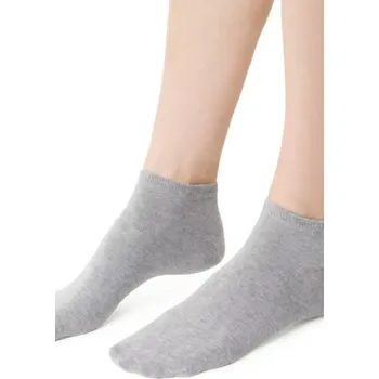 Pánské ponožky Hladké dámské ponožky 052 SVĚTLE ŠEDÁ MELANŽ 38-40