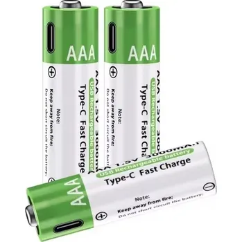 Článková baterie Baterie AAA Li-ion 1,5V USB-C 3000mAh + USB-C kabel
