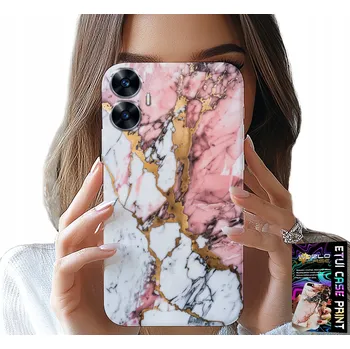 Pouzdro na mobilní telefon POUZDRO pro Realme C55 - Růžovo-bílý mramor, kamenný vzor