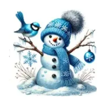 Nažehlovací obrázek - veselý sněhulák VII (8,7 x 9,0 cm)