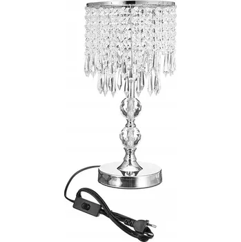 Lampička Stolní lampa Lukkolight stříbrná 37 cm E27 křišťály glamour