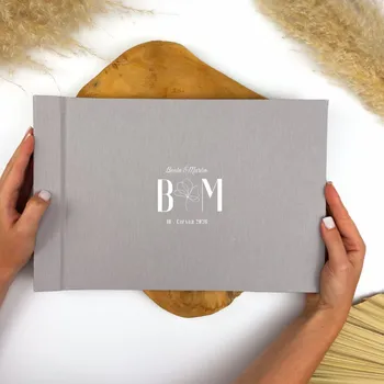 Fotoalbum Lovelu Svatební fotoalbum se jménem – Moderní svatební design - bílé písmo