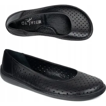 Dámské baleríny Dámské BAREFOOT baleríny kožené 1771POL černé perforované vel. 43
