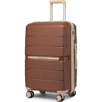 British Traveller K2392L Kufr spinner 66cm Hnědá Polypropylen
