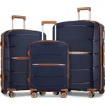 Kono 2591 Sada 3 kufrů 55cm 66.5cm 75.5cm spinner Modrá Polypropylen
