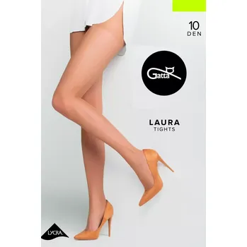 Dámské punčochy Dámské punčochové kalhoty LAURA 10 - 10 DEN béžová 4-L