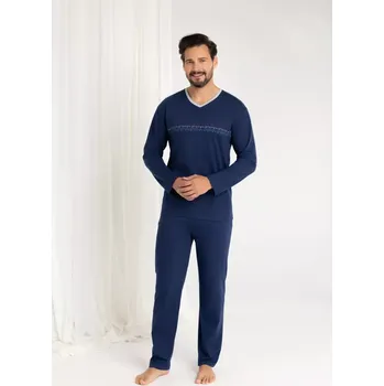 Pánská móda PÁNSKÉ PYŽAMO 485 BIG J/25 tmavě modrá 3xl