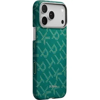 Pouzdro na mobilní telefon Pitaka Ultra-Slim Case MagSafe kryt iPhone 17 Pro Max Monogram Gold/Green