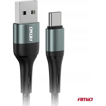 Datový kabel Kabel Amio USB – USB typ C 1 m černý