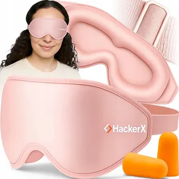 Škraboška na spaní 3D MASKA NA SPANÍ S GUMIČKOU PREMIUM RŮŽOVÁ ZCELA ZATEMŇUJÍCÍ, NASTAVITELNÁ