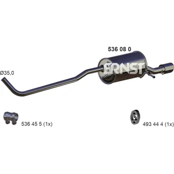 Výfukový systém Zadní tlumič výfuku ERNST 536080