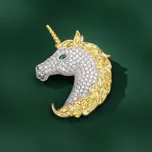 Éternelle Luxusní brož ve tvaru jednorožce Amalthea B8181-XC07938B300 Stříbrná