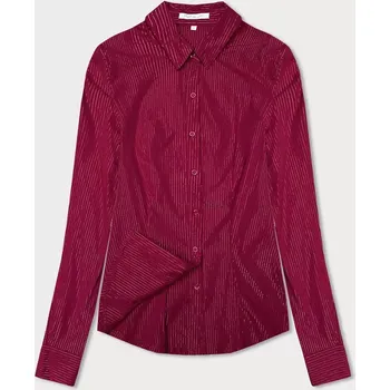 Dámská košile Dámská halenka ve vínové bordó barvě se stříbrnými proužky (AWT0111) odstíny červené L (40)