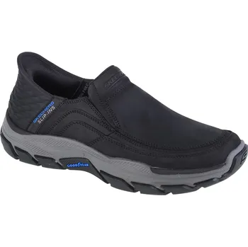Pánská obuv Černá kožená obuv Skechers Respected - Elgin Slip-ins 204810-BLK Velikost: 40