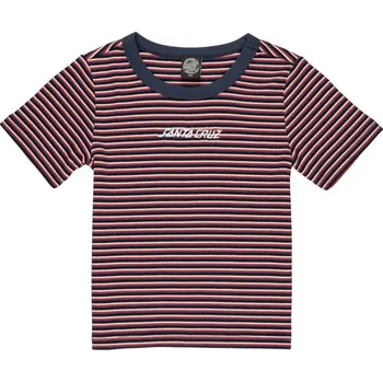 Dámské tričko SANTA CRUZ triko - Strip Logo Emb T-Shirt Black Stripe (BLACK STRIPE) velikost: 12
