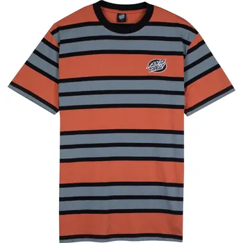 Pánské tričko SANTA CRUZ triko - Mono Lined Oval Dot Stripe Terracotta Stripe (TERRACOTTA STRIPE) velikost: S