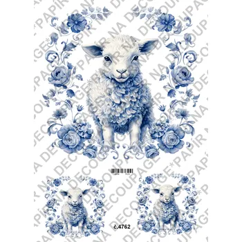 Výtvarný papír Rýžový a soft papír na decoupage - Velikonoce modré - KB4762 Materiál: Soft, Rozměr: A4