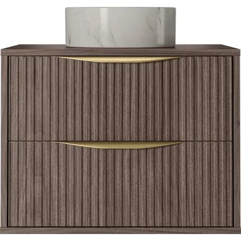 Policová skříň Závěsná skříňka pod umyvadlo Avila s deskou 60 cm ořech