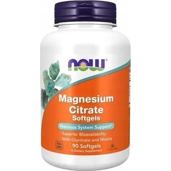 Now Foods Citrát hořečnatý + jablečnan + chelát hořčíku hořčík 90 kapslí