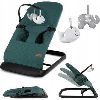 Lehátko houpačka Kidwell Laro skládací pro kojence, 2 hračky, hrazdička, zelená