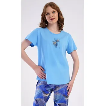 Pánská móda Dámské pyžamo kapri Eliza modrá 3XL