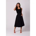 B265 Sukně s vysokým pasem - černá EU M