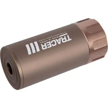 Nasvětlovací tlumič s imitací výšlehu 88x37mm - pískový TAN, 14mm levotočivý, Wosport