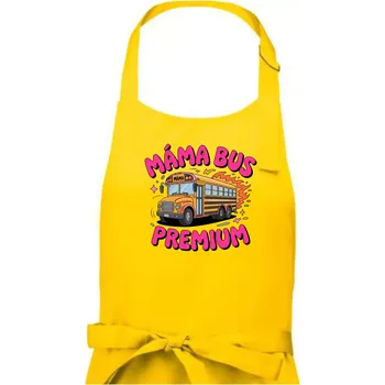 Kuchyňská zástěra Kreslený Máma bus premium - Dámská zástěra na vaření - Univerzální velikost ( Žlutá )
