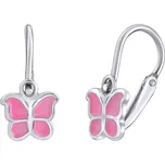 Silvego Stříbrné dětské náušnice Motýl-růžová světlá SILVEGOB70273-sp + 2 měsíce na vrácení zboží