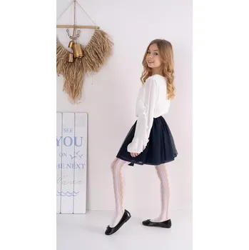 Dívčí oblečení DÍVČÍ PROLAMOVANÉ PUNČOCHÁČE ANTONINA DR2413 nero 92-110