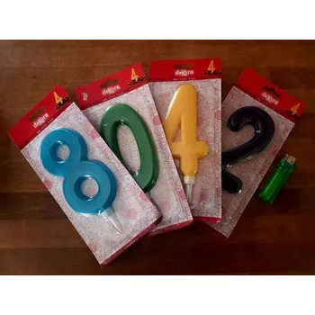 Dortová svíčka Svíčka na dort 15cm číslo 6 červená - Dekora | Cukrářské potřeby