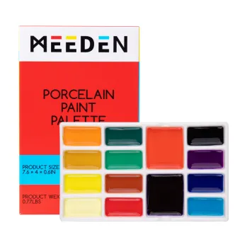 Paleta na barvy Porcelánová paleta obdélníková 14 důlků 10x19cm