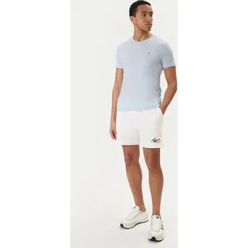 Tommy Jeans Sportovní kraťasy Signature DM0DM23017 Bílá Regular Fit S