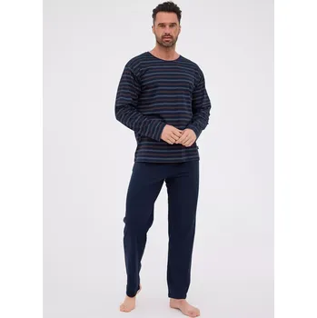 Pánské pyžamo Pyžamo Cornette Various 138/54 long/r S-2XL pánské tmavě modrá L