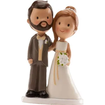 Party dekorace Svatební figurka na dort 14cm novomanželé - Dekora