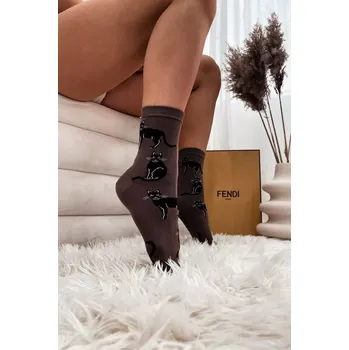 Pánské ponožky DÁMSKÉ PONOŽKY KOČKY 0200.024 černá 37-41