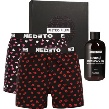 Sada pánského spodního prádla Pánská dárková sada 2PACK trenky Nedeto a sprchový gel Pietro Filipi (3NPGP1L) XL Možnost vrácení zboží ZDARMA do 120 dnů!