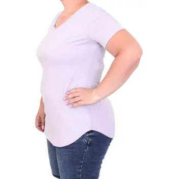 Dámská tunika Jednoduchá tunika s véčkovým výstřihem Babell Thea levandule velikost XXL