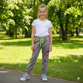 Dívčí tepláky Kugo M6013 šedý melír