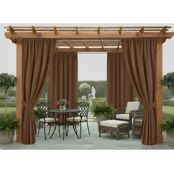 Pergola Venkovní zahradní závěs s tunýlkem JAMAICA color 22 hnědá, různé rozměry (cena za 1 kus) + dárek úvaz MyBestHome Rozměr: 155x220 cm